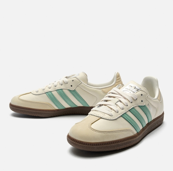 Women's Adidas Samba OG cloud white / hazy green / wonder white - Picture 1 of 12